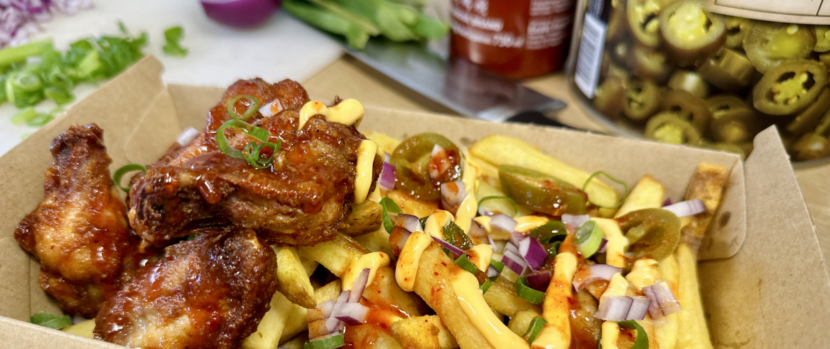 Dirty fries med friterad kyckling